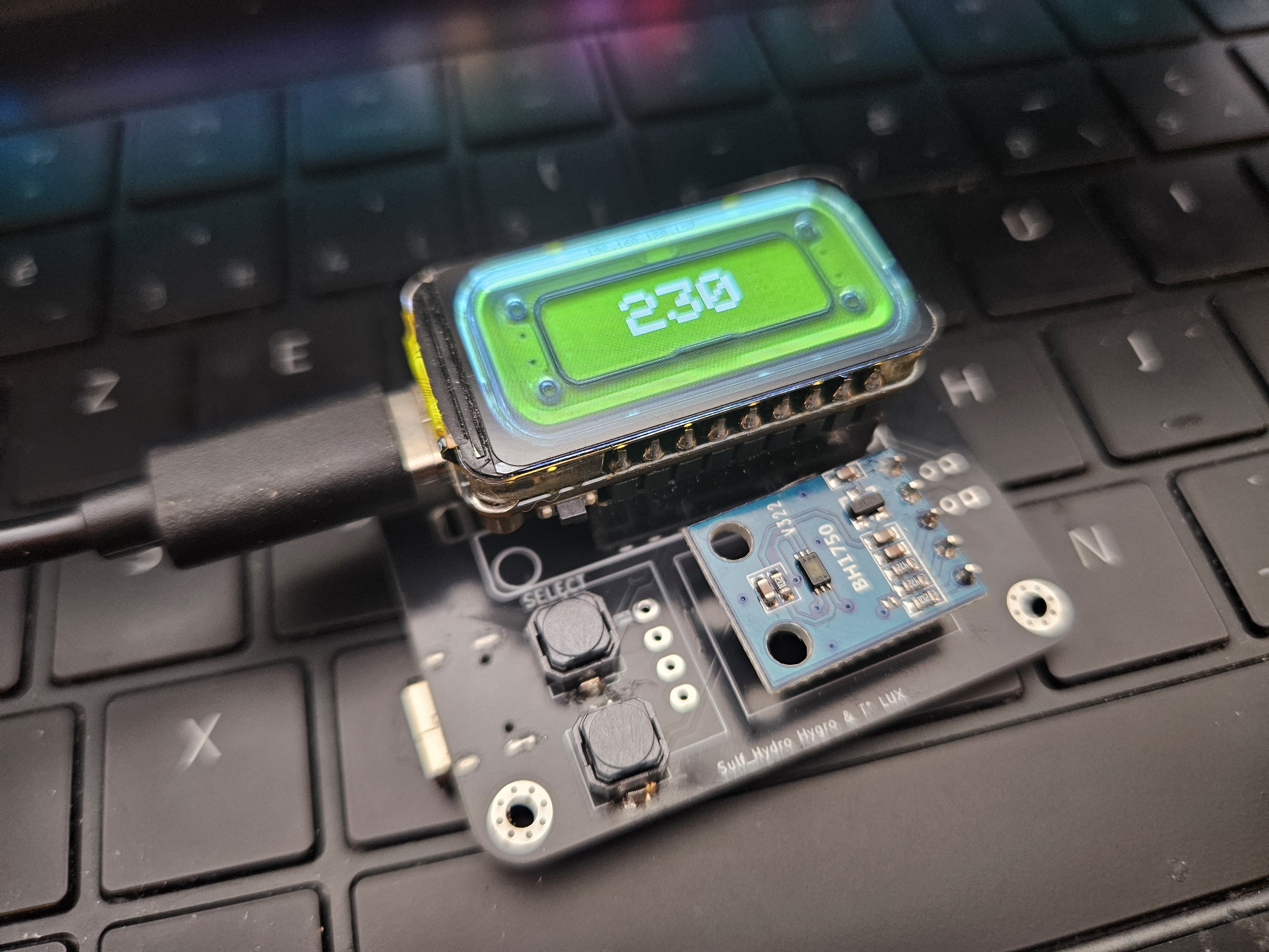 ESP-Hydropony Light Monitor – assembled device ESP-Hydropony Light Monitor assembled